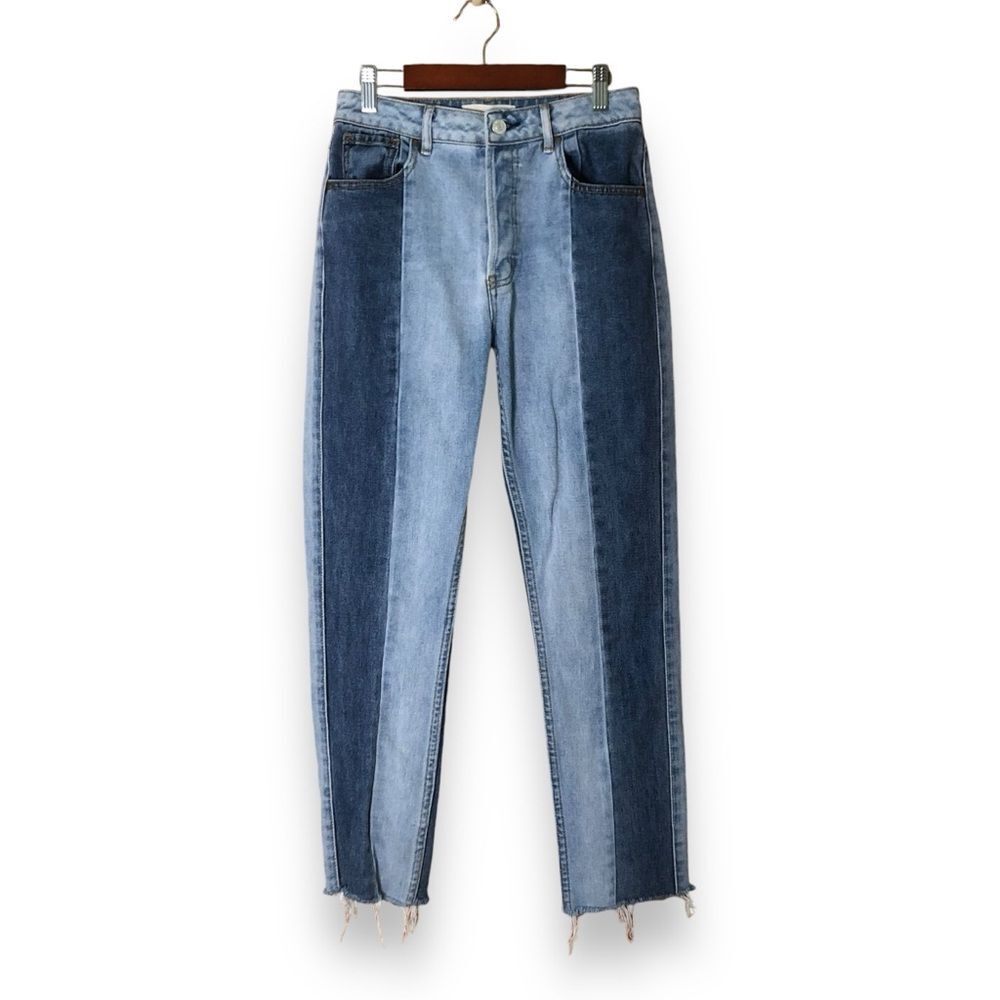 Pacsun Colorblock Paneled Two Tone Mom Jeans Size 25 Denim Casual